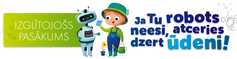 Animēti tēli - puisis un robots.
