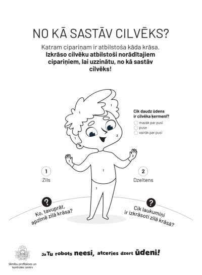 Uz balta fona uzzīmēts zēns