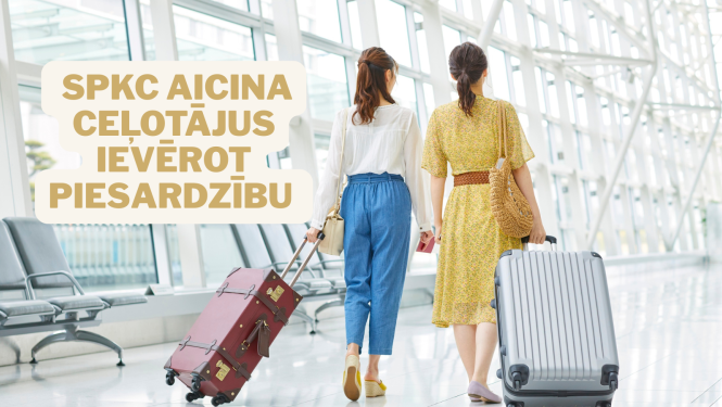 Divas sievietes ar koferiem dodas ceļojumā