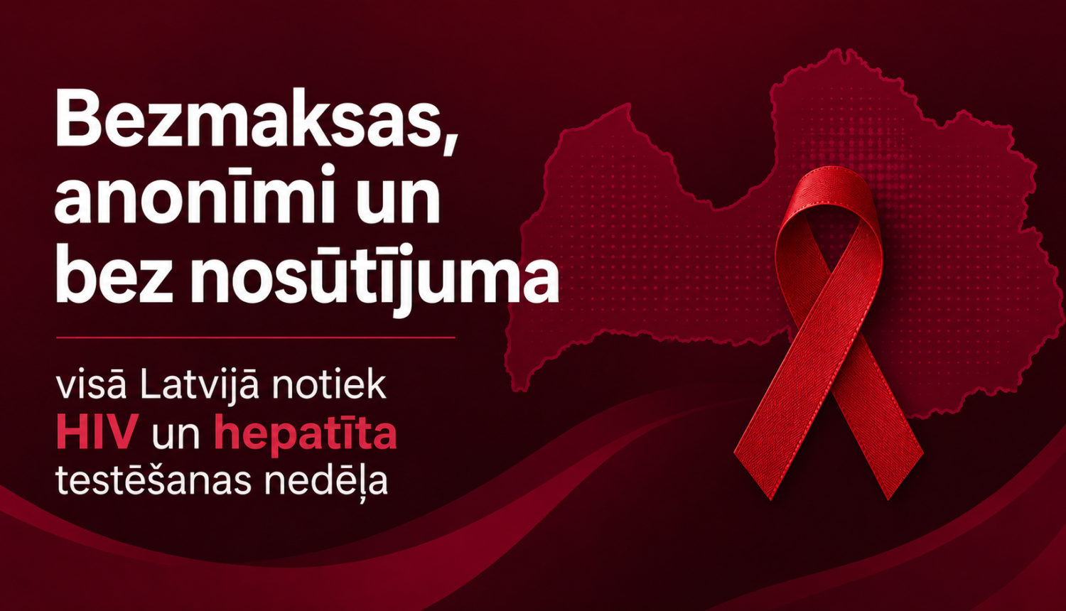 Uz bordo krāsas fona relīzes virsraksts