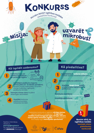 Konkursa plakāts ar noteikumiem
