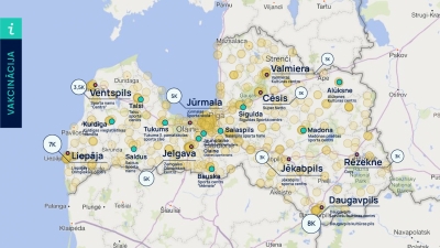 Liela izmēra vakcinācijas centri Latvijā 