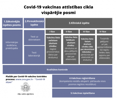 Covid-19 vakcīnas attīstības posmi