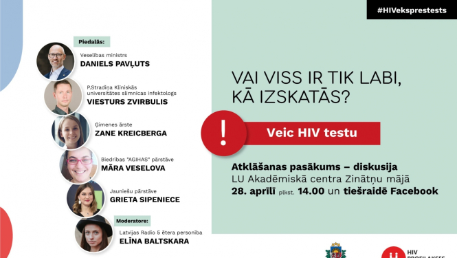 aicinājums uz kampaņas pasākumu un attēli sešām runas personām