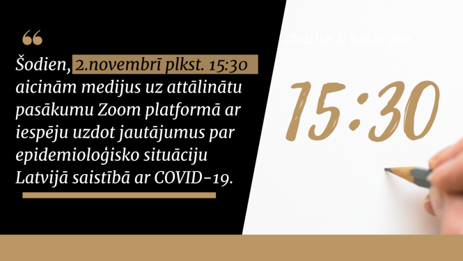 Tiešraides baneris ar uzaicinājuma tekstu