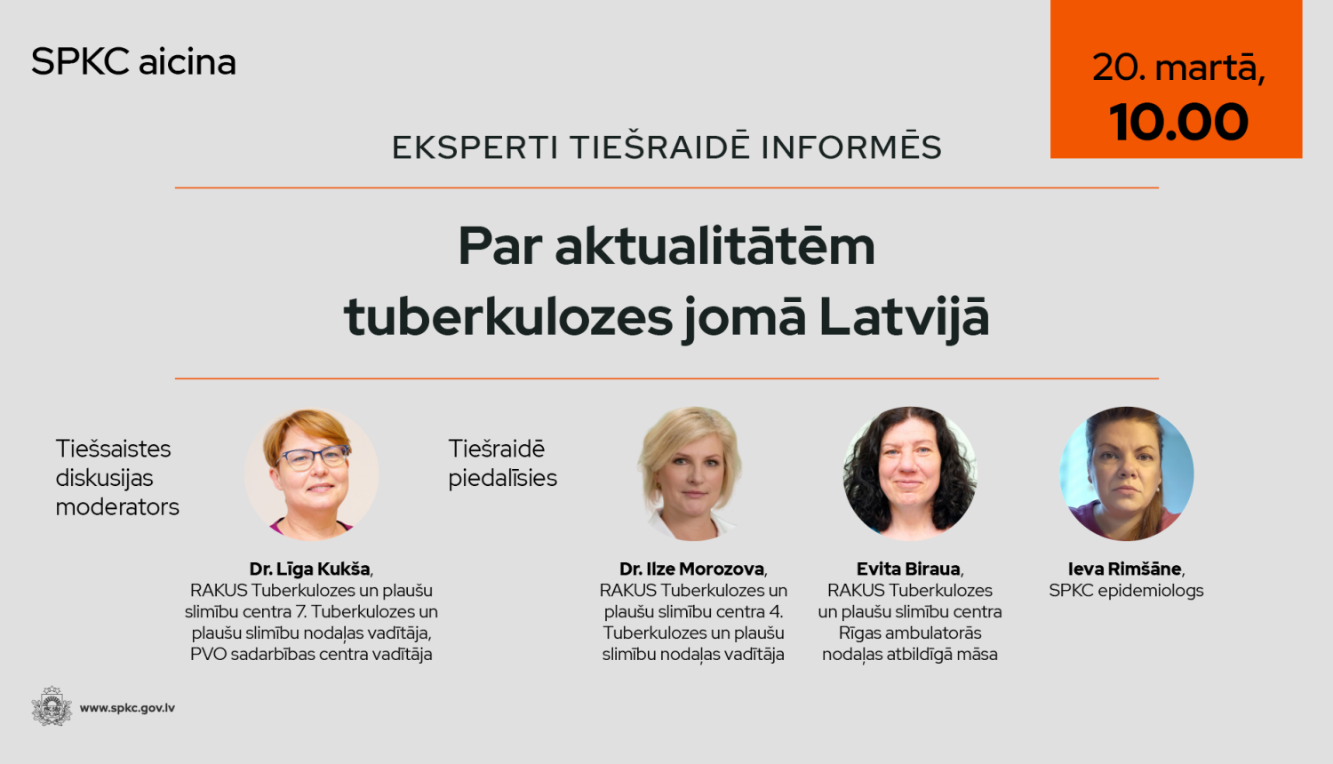 Tiešraides baneris ar runas personu fotogrāfijām