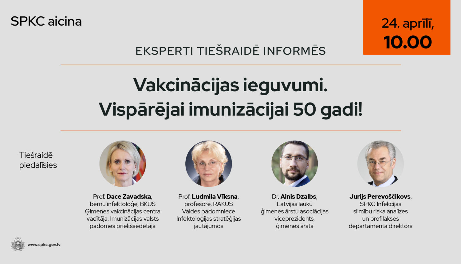 Tiešraides baneris ar runas personas fotogrāfijām