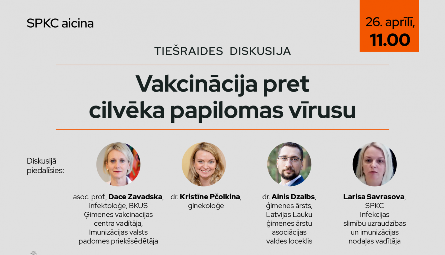 uz pelēka fona bildes tiešraides runas personām un pasākuma norises laiki