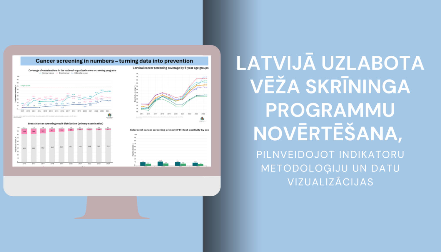 Uz zila fona relīzes virsraksts