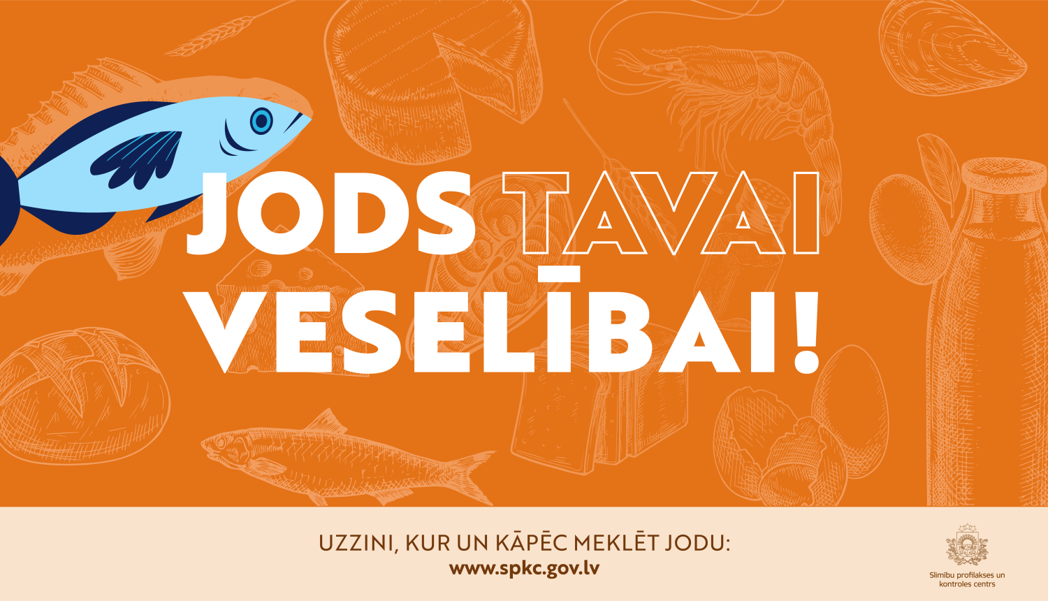 uz oranža fona zila zivs